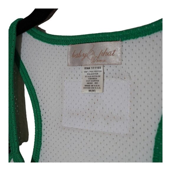 Vintage YTK Retro Baby Phat Racerback Jersey Green and White Medium EUC - Picture 4 of 7